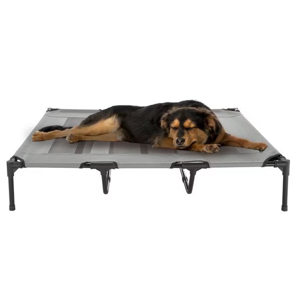 Elevated Portable Pet Bed Cot-Style 48”x35.5”x9” for Dogs and Small Pets | Indoor/Outdoor (Gray), Pet Adobe, Mfr#: 532169MPL